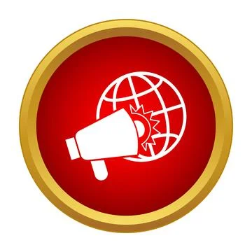 Global communication concept with megaphone announcing news Stock Illustration
