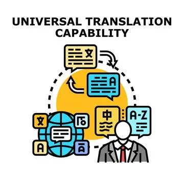 Global communication concept with universal language translation Stock Illustration