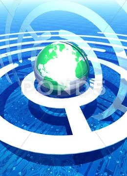 Global communication, conceptual artwork Stock Illustration