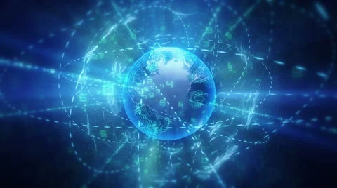 Global communication in cyberspace. Stock Footage 61357541