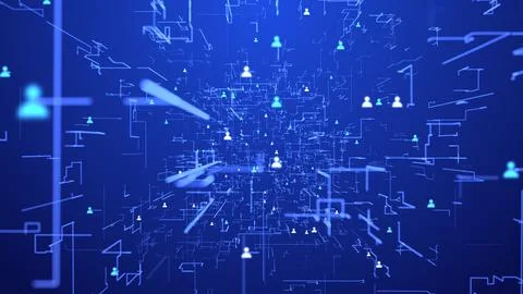 Global Communication, Data Sharing, Social Media, and Technology Stock Illustration