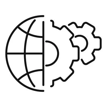 Global communication engineer icon, outline style Stock Illustration