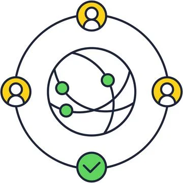 Global communication icon vector isolated on white Illustrazione stock