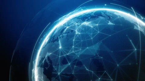 Global communication information technology, Digital Globe Network and Data Stock Footage 273283694