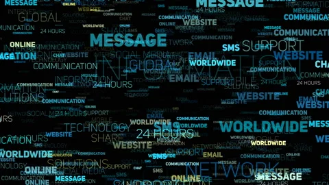 Global communication information words background Stock Footage 131388863