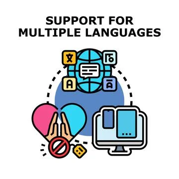 Global communication with multiple language integration software イラスト素材