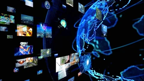 Global communication network concept. Broadcasting. Social media. Worldwide busi Stock Footage 136163338