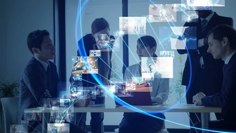 Global communication network concept. Creative occupations. Stock Footage 128093598