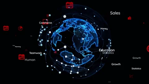 Global communication network concept. Data analysis. Search engine optimization. Stock Footage 158981288
