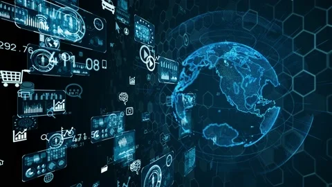 Global communication network concept. Digital transformation. Stock Footage 139456766