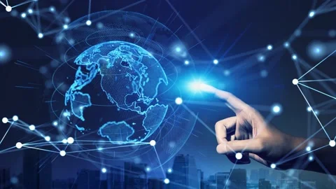 Global communication network concept. Digital transformation. Stock Footage 148794296