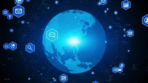 Global communication network concept. Digital transformation. Stock Footage 155717863