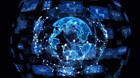 Global communication network concept. Digital transformation. DX. Stock Footage 160096883