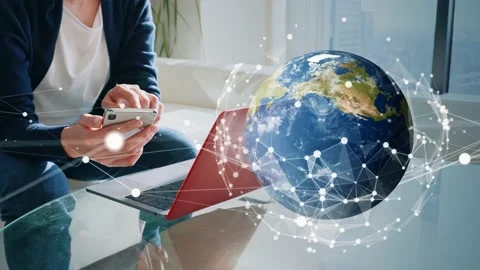 Global communication network concept. Digital transformation. Elements of this i Vídeos de archivo 162200114