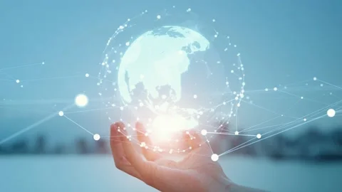 Global communication network concept. Digital transformation. Stock Footage 163188524