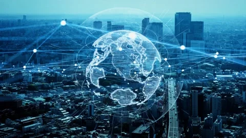 Global communication network concept. Digital transformation. Stock Footage 164899807