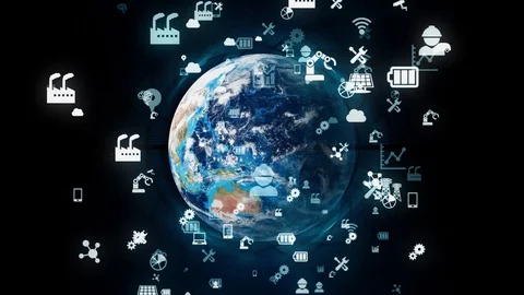 Global communication network concept. Industrial technology. Vidéo 130094420