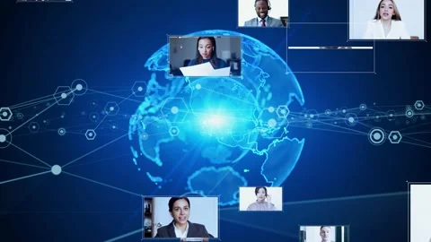 Global communication network concept. International coverage.  Video distributio Video stock 167813652