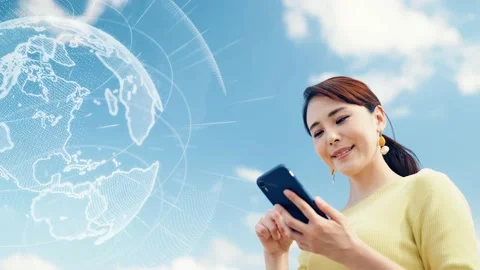 Global communication network concept. Mobile communication. Stock Footage 163188562