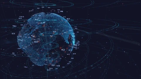 Global communication network concept. Planet earth in cyberspace. Stock Footage 111878367