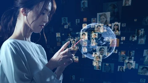 Global communication network concept. Social media. Worldwide business. Stock Footage 124727019