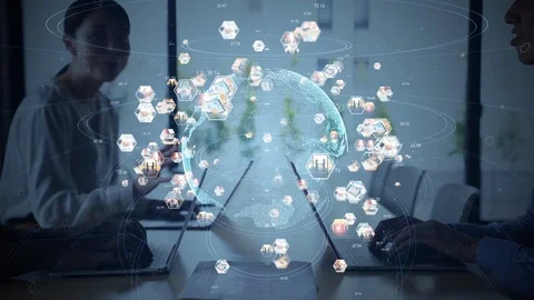 Global communication network concept. Social media. Worldwide business. Stock Footage 126147451