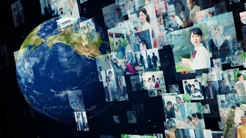 Global communication network concept. Social networking service. Stock Footage 154160547