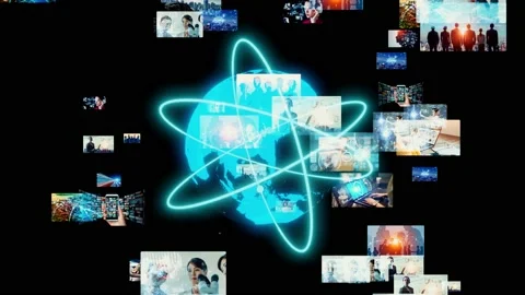 Global communication network concept. Social networking service. Stock Footage 154160855