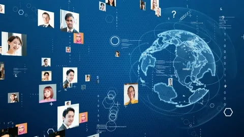 Global communication network concept. Social media. Worldwide business. Video stock 176260917