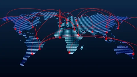 Global communication network concept. Worldwide business. Video stock 121695876