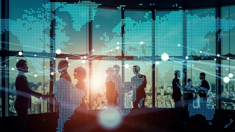 Global communication network concept. Worldwide business. Human resources. Stock Footage 143948889