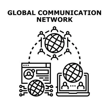 Global communication network connecting people and technology Stock Illustration