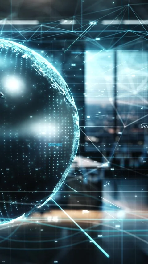 Global communication network connecting the world through data exchange Stock Footage 297263580