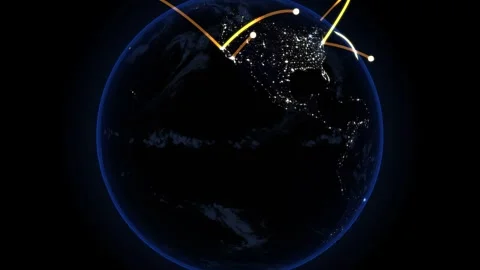 Global communication network connections Stock Footage 340201142