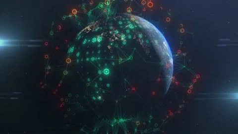 Global communication network data technology grid exchange of information Stock Footage 170467705