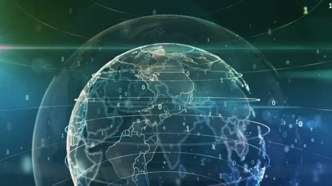 Global communication network of digital technologies of the earth. Stock Footage 152300454