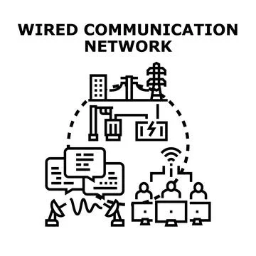Global communication network distributing data and information Stock Illustration