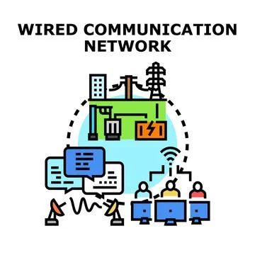 Global communication network distributing data and information Stock Illustration