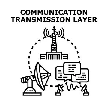 Global communication network transmitting technology infrastructure concept Stock Illustration