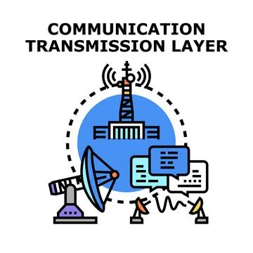 Global communication network transmitting technology infrastructure concept Stock Illustration