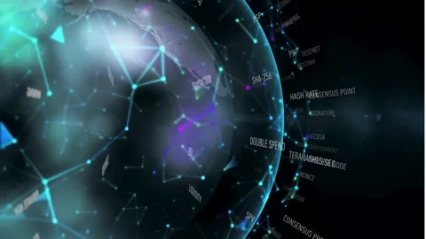 Global Communication Network (World Map Credits To Nasa) Stock Footage 305917504