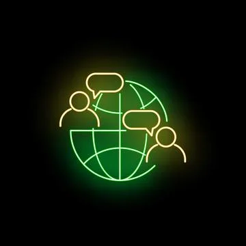Global communication networking with people and speech bubbles Stock Illustration