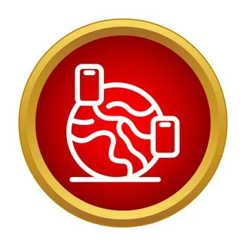 Global communication networking using smartphone icon technology Stock Illustration