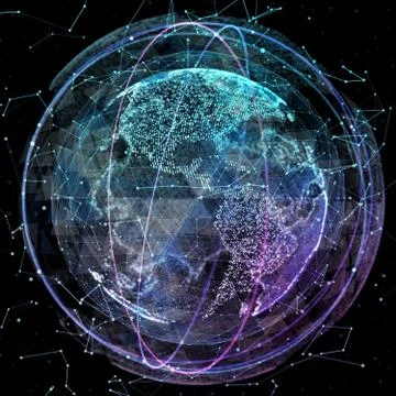 Global communication orbits Illustrazione stock