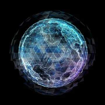 Global communication orbits Illustrazione stock