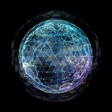 Global communication orbits Stock Illustration