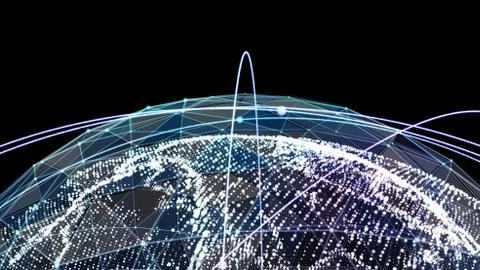 Global communication orbits Illustrazione stock