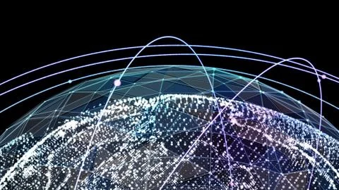 Global communication orbits Illustrazione stock