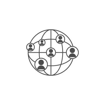 Global communication of people icon. Elements of web icon. Premium quality Stock Illustration