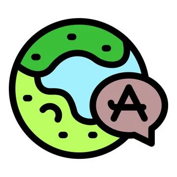Global communication, planet earth with language symbol emphasizing transla.. Stock Illustration